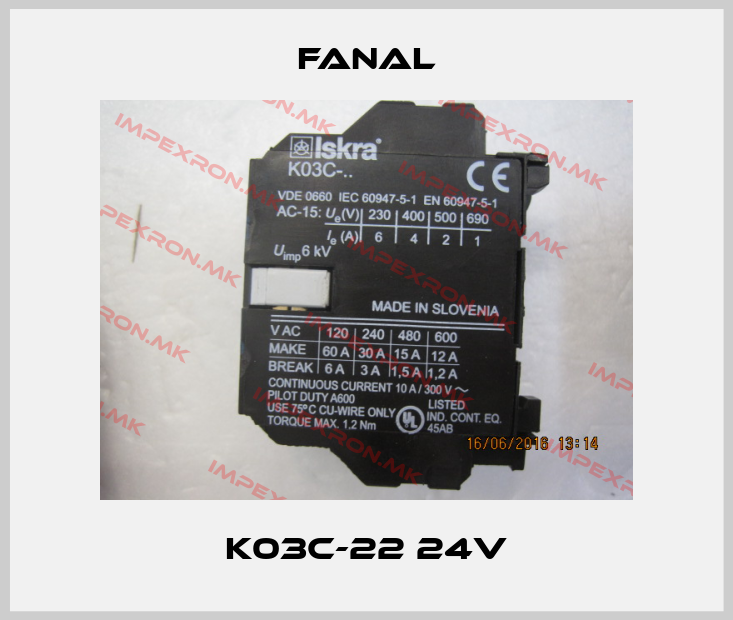 Fanal-K03C-22 24Vprice