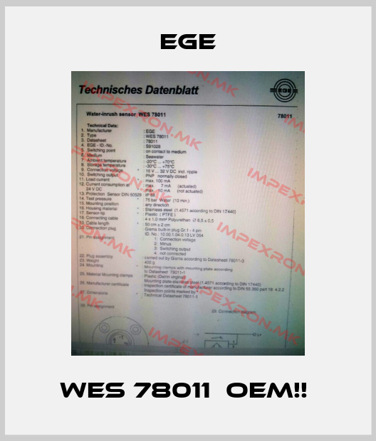 Ege-WES 78011  OEM!! price