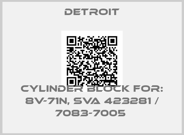 Detroit-Cylinder Block For: 8V-71N, SVA 423281 / 7083-7005 price