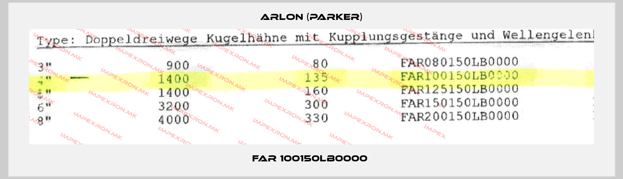 Arlon (Parker)-FAR 100150LB0000 price