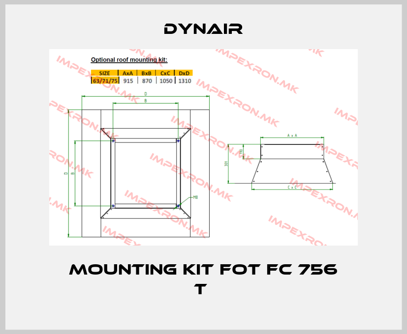 Dynair-Mounting kit fot FC 756 T price