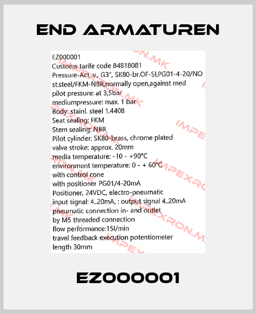 End Armaturen-EZ000001price