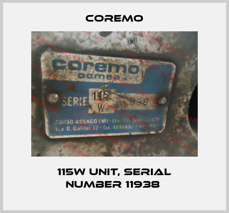 Coremo-115W unit, serial number 11938 price