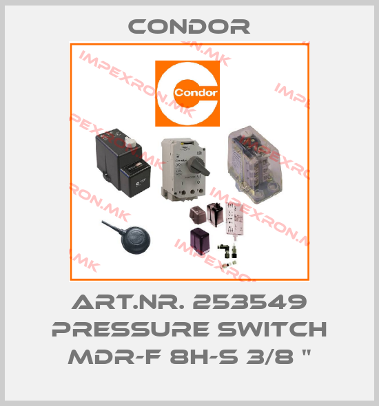 Condor-ART.NR. 253549 PRESSURE SWITCH MDR-F 8H-S 3/8 "price