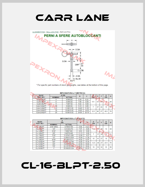 Carr Lane-CL-16-BLPT-2.50 price