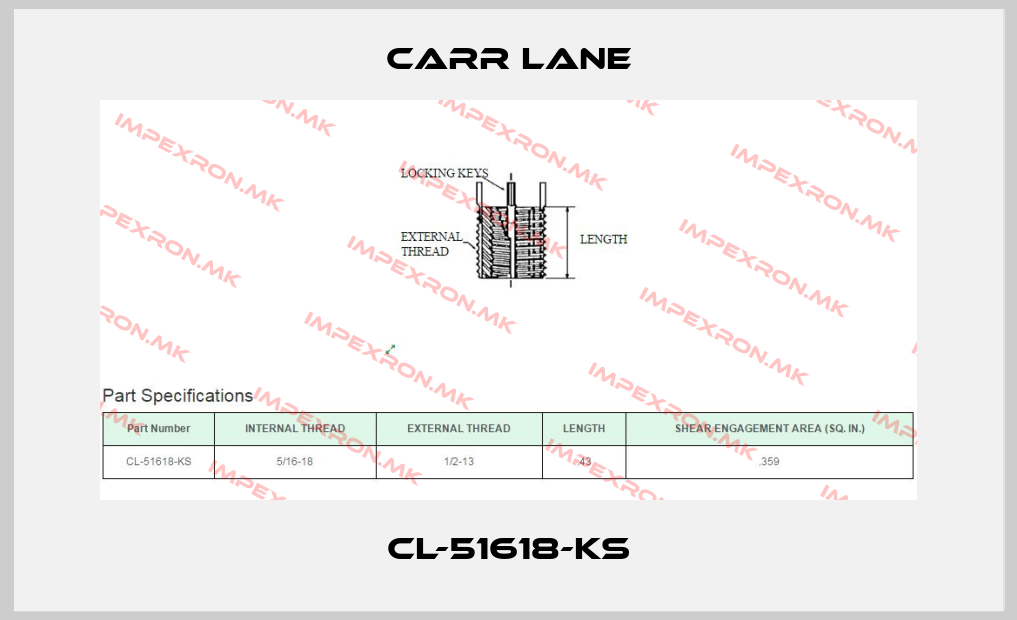 Carr Lane-CL-51618-KSprice