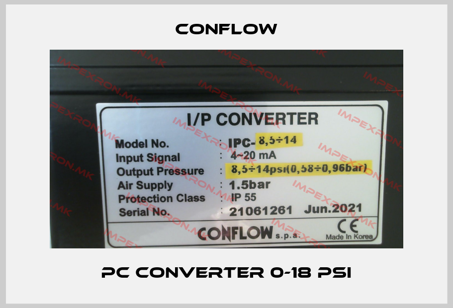 CONFLOW-PC converter 0-18 PSIprice