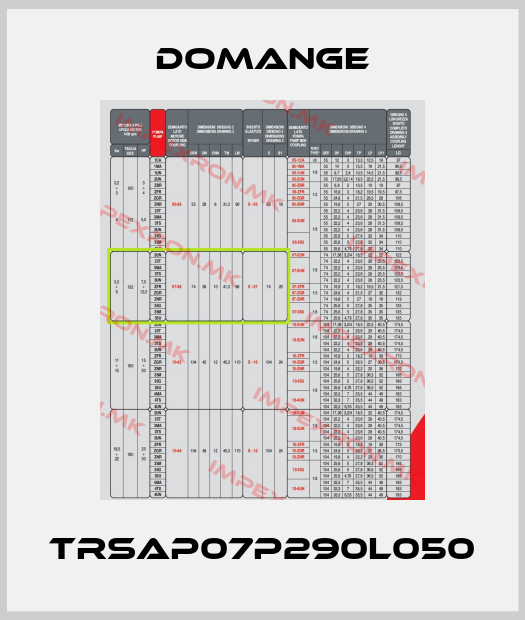 Domange-TRSAP07P290L050price