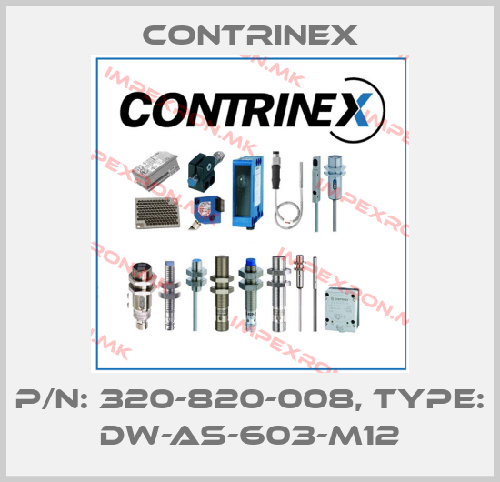 Contrinex-p/n: 320-820-008, Type: DW-AS-603-M12price