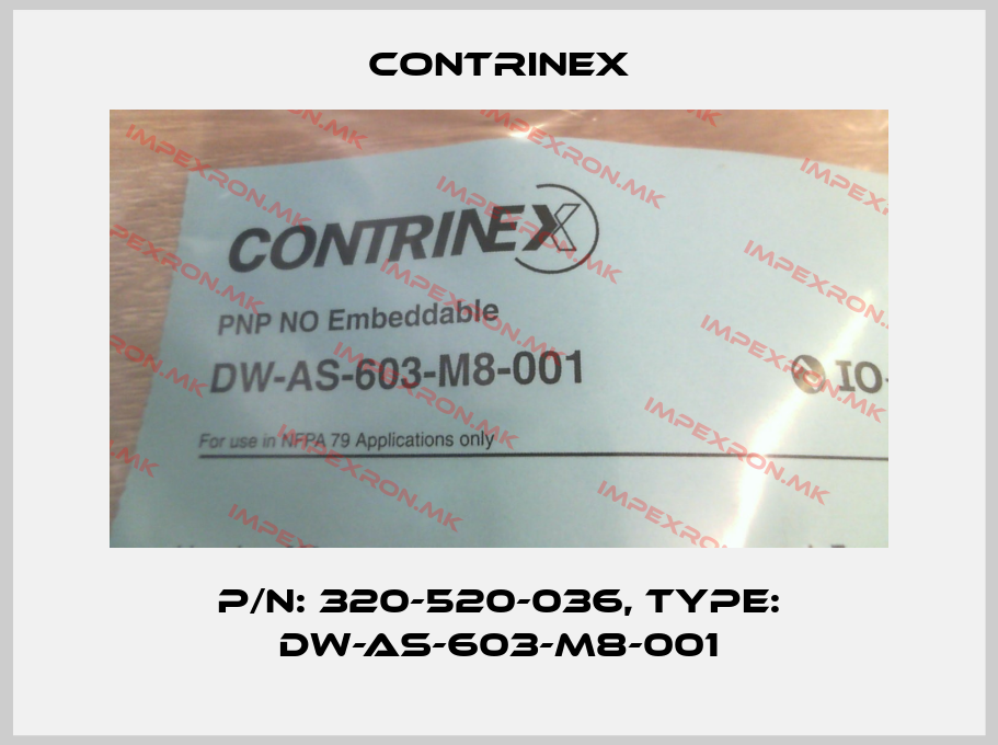 Contrinex-p/n: 320-520-036, Type: DW-AS-603-M8-001price