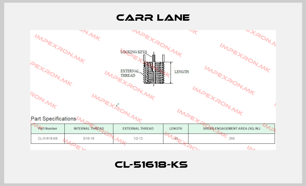 Carr Lane-CL-51618-KS price