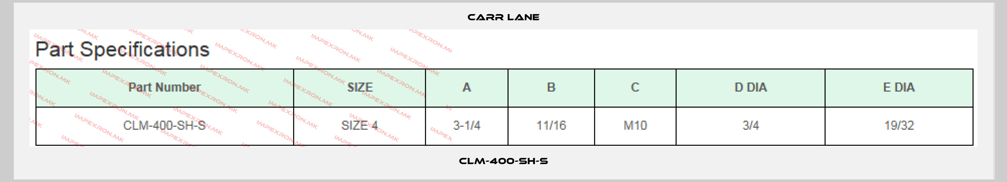 Carr Lane-CLM-400-SH-Sprice