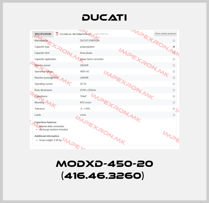 Ducati-MODXD-450-20 (416.46.3260) price