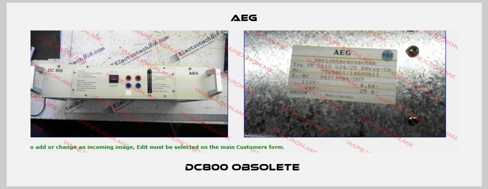 AEG-DC800 obsolete price