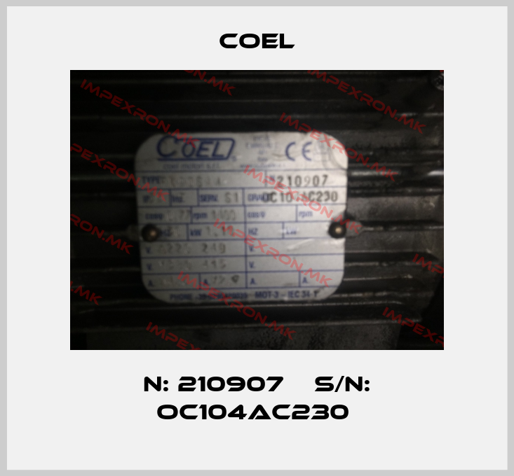 Coel-N: 210907    S/N: OC104AC230 price