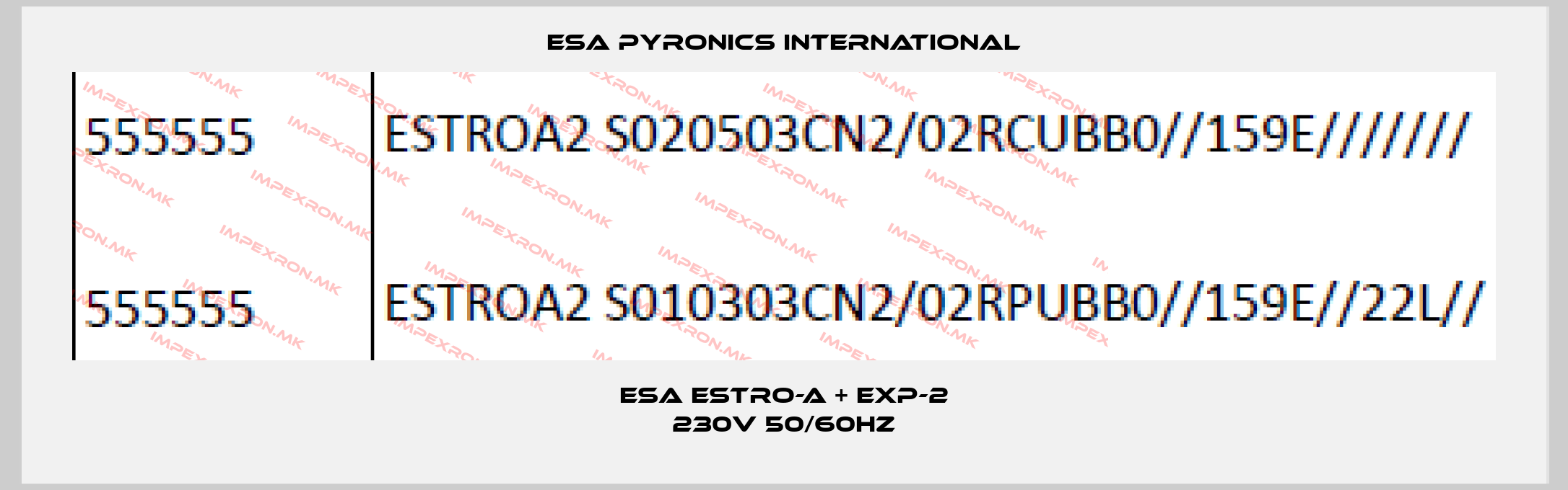 ESA Pyronics International-ESA ESTRO-A + EXP-2 230V 50/60Hzprice