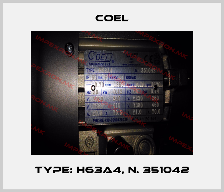 Coel-Type: H63A4, N. 351042price