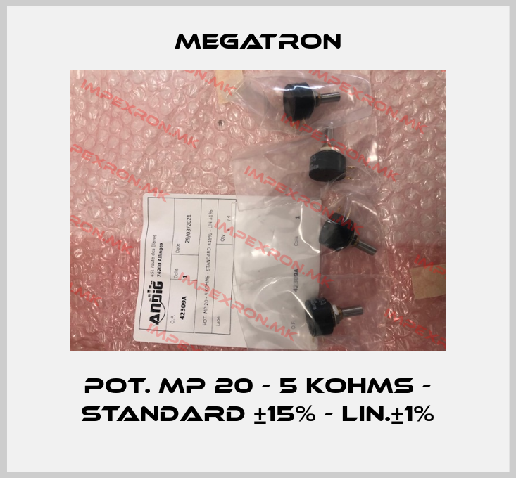 Megatron-POT. MP 20 - 5 KOHMS - STANDARD ±15% - LIN.±1%price