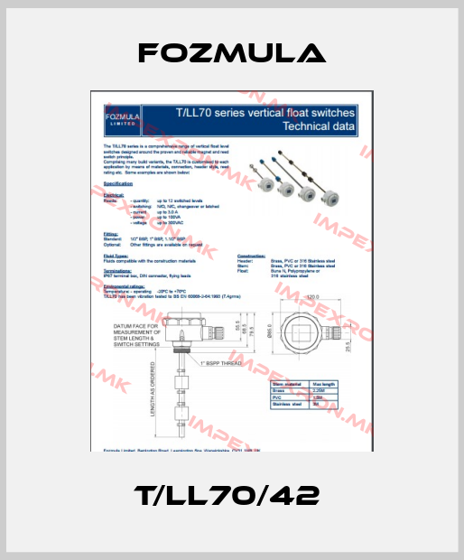 Fozmula-T/LL70/42 price