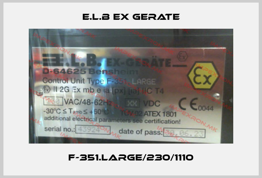 E.L.B Ex Gerate-F-351.LARGE/230/1110price