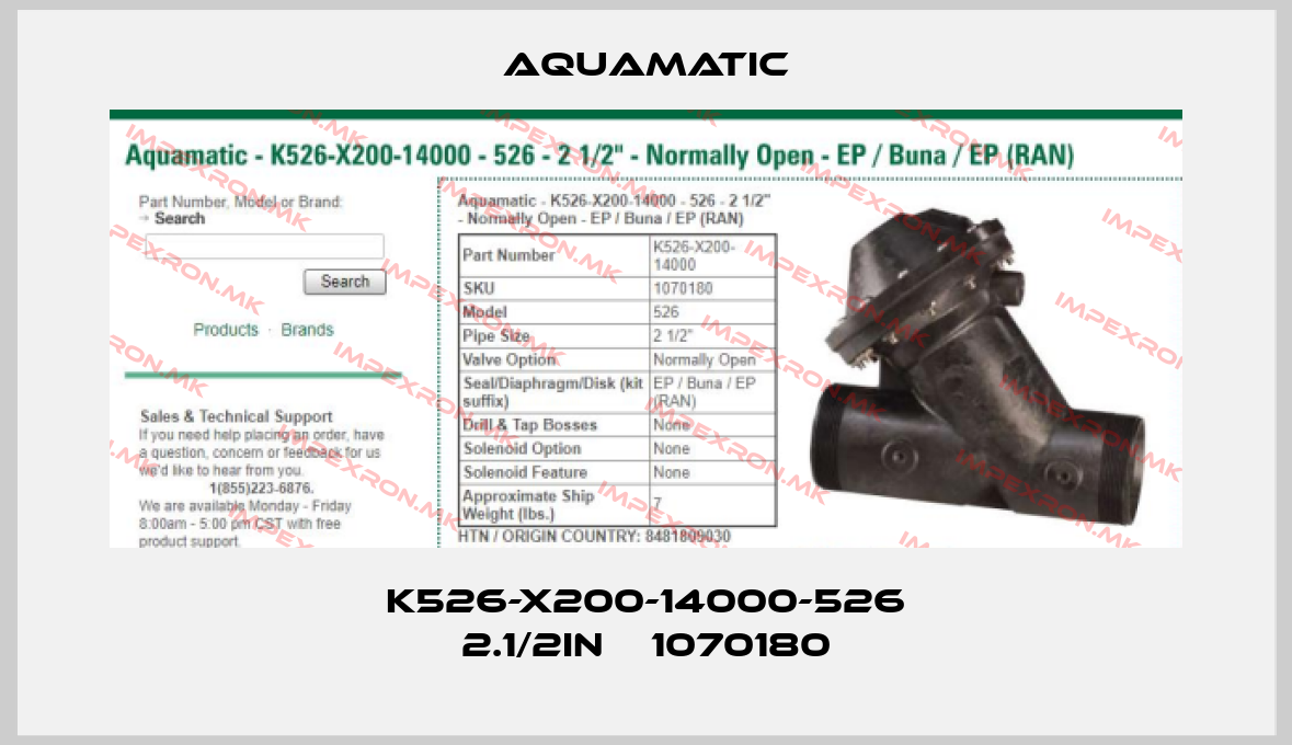 AquaMatic-K526-X200-14000-526 2.1/2IN    1070180price