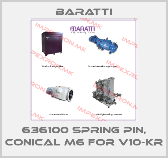 Baratti-636100 Spring pin, conical M6 for v10-krprice