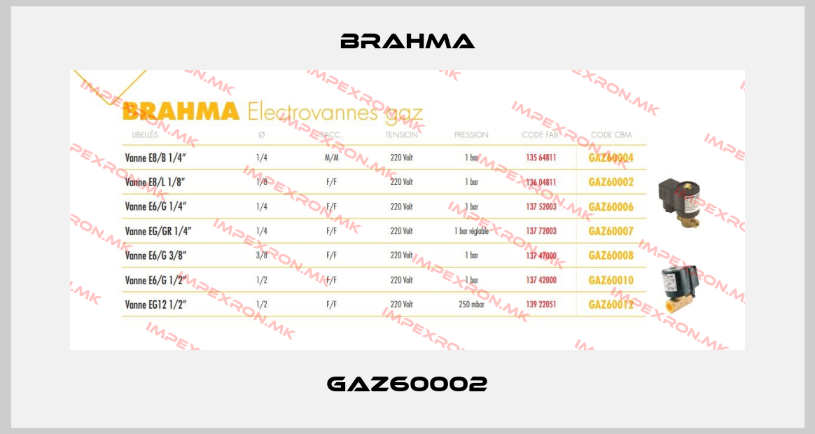 Brahma-GAZ60002price