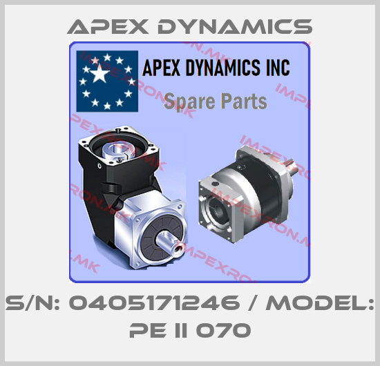 Apex Dynamics-S/N: 0405171246 / MODEL: PE II 070price