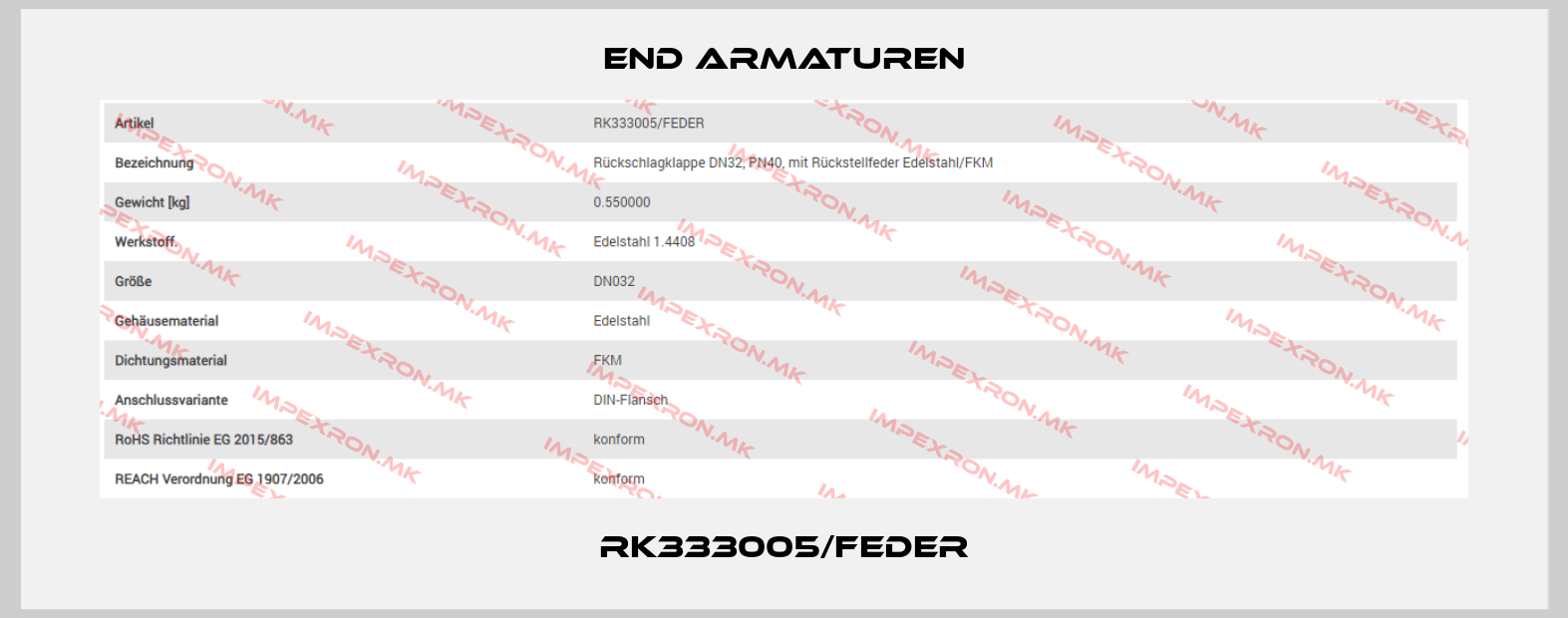 End Armaturen-RK333005/FEDERprice