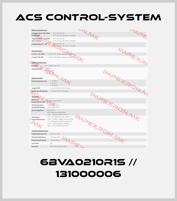 Acs Control-System-6BVA0210R1S // 131000006price