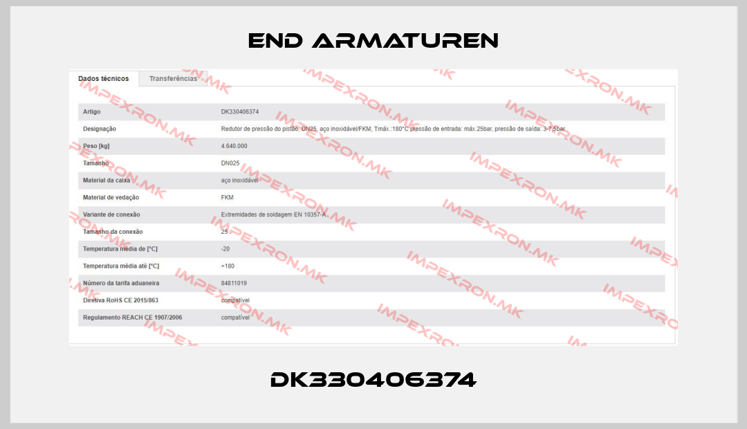 End Armaturen-DK330406374price