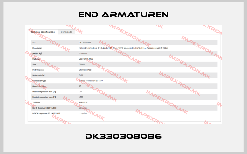 End Armaturen-DK330308086price