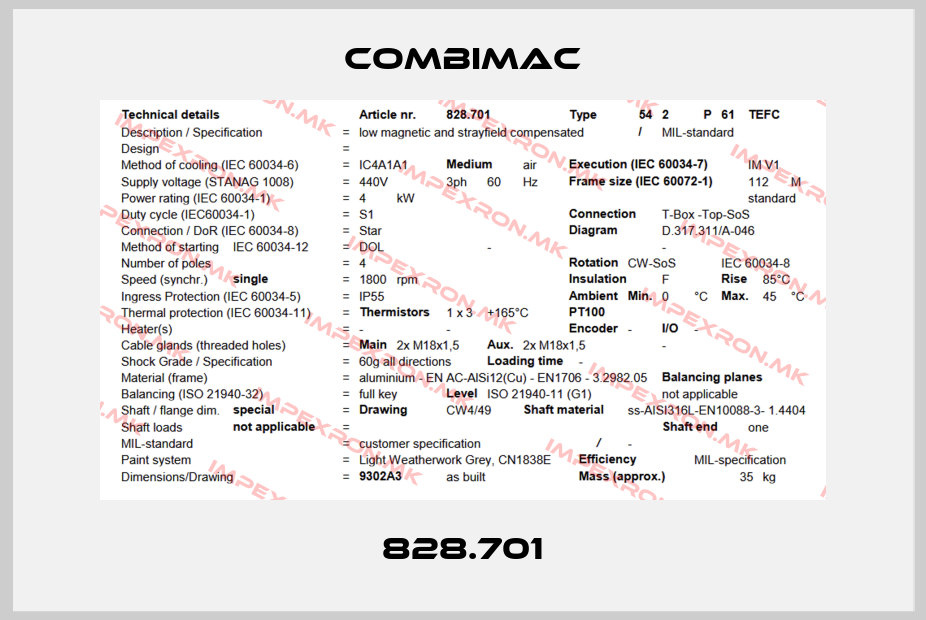 Combimac-828.701price