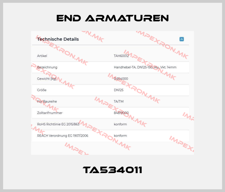 End Armaturen-TA534011price