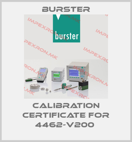 Burster-Calibration certificate for 4462-V200 price