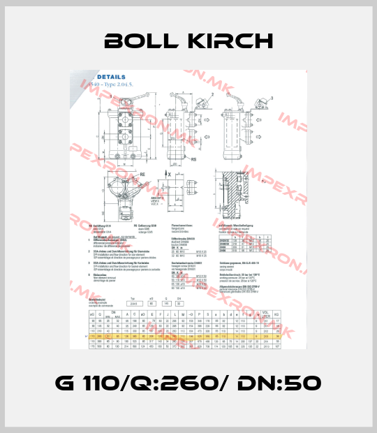 Boll Kirch-G 110/Q:260/ DN:50price