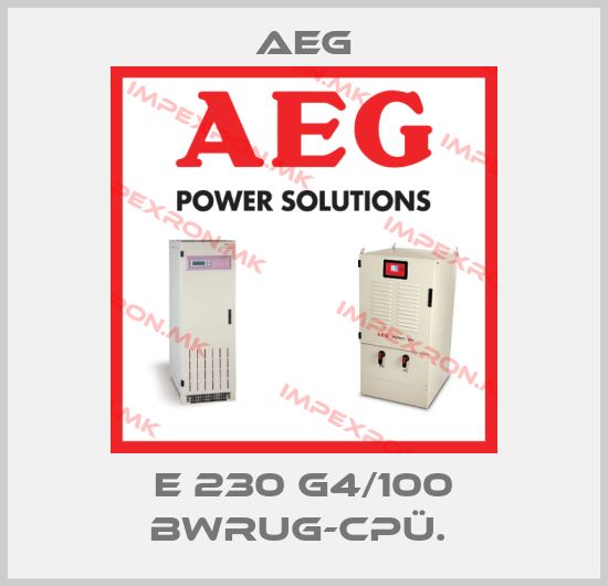 AEG-E 230 G4/100 BWrug-CPü. price